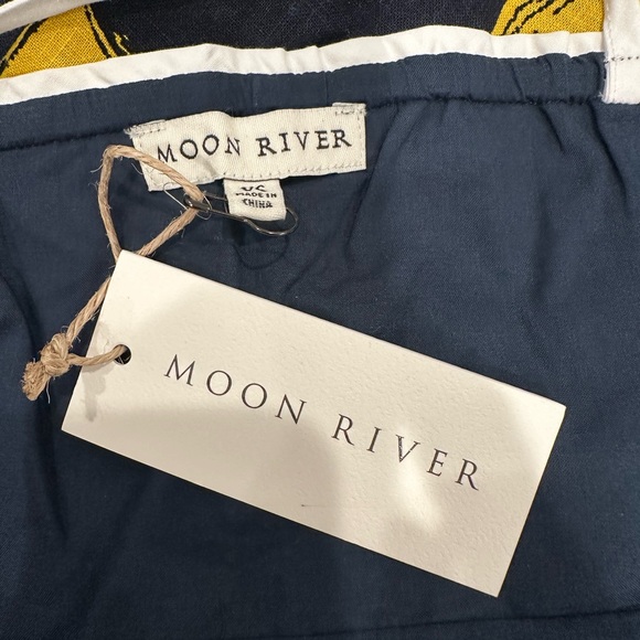 Moon River Lemon Patterned Midi Dress Size XS